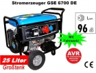 Gde Stromaggregat GSE 6700 mit Elektrostart Benzin